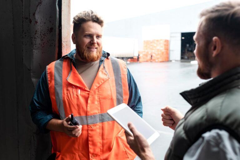 A worker in a warehousing workplace talks to his supervisor about drugs and alcohol misuse and getting support.